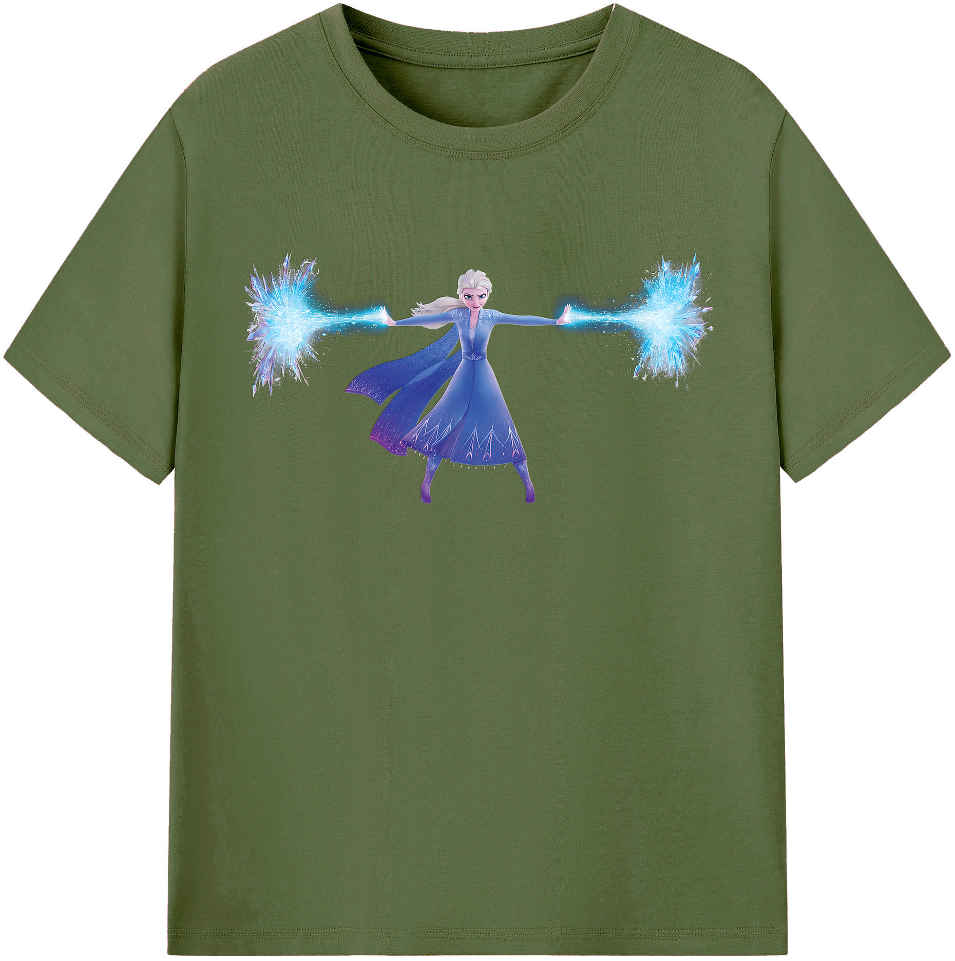 （画像用） アナと雪の女王 アンナ エルサ Frozen Anna Elsa 綿100％半袖Tシャツ（フロントプリント）